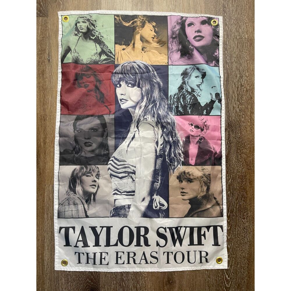 Taylor Swift THE ERAS TOUR Tapestry Style Wall Banner Poster Hanging Rivet 35x24